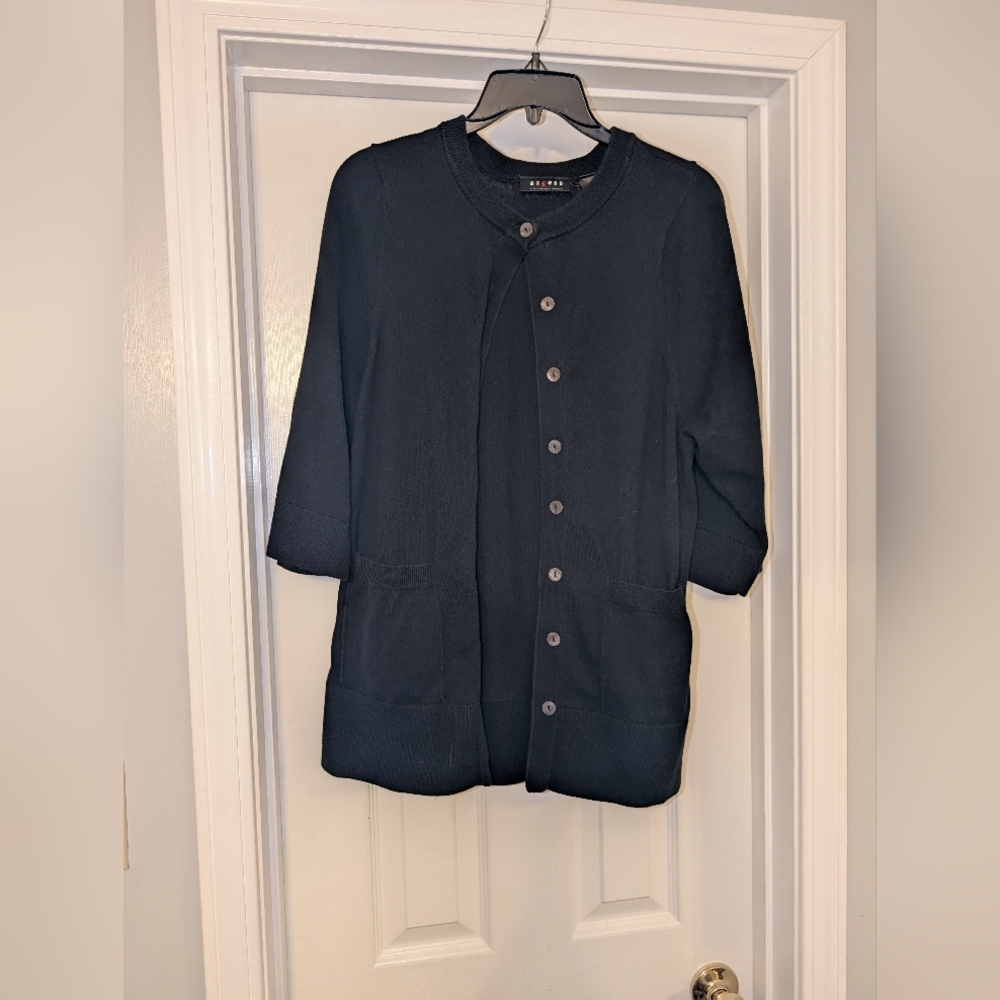 Axcess Black Button-Front Cardigan